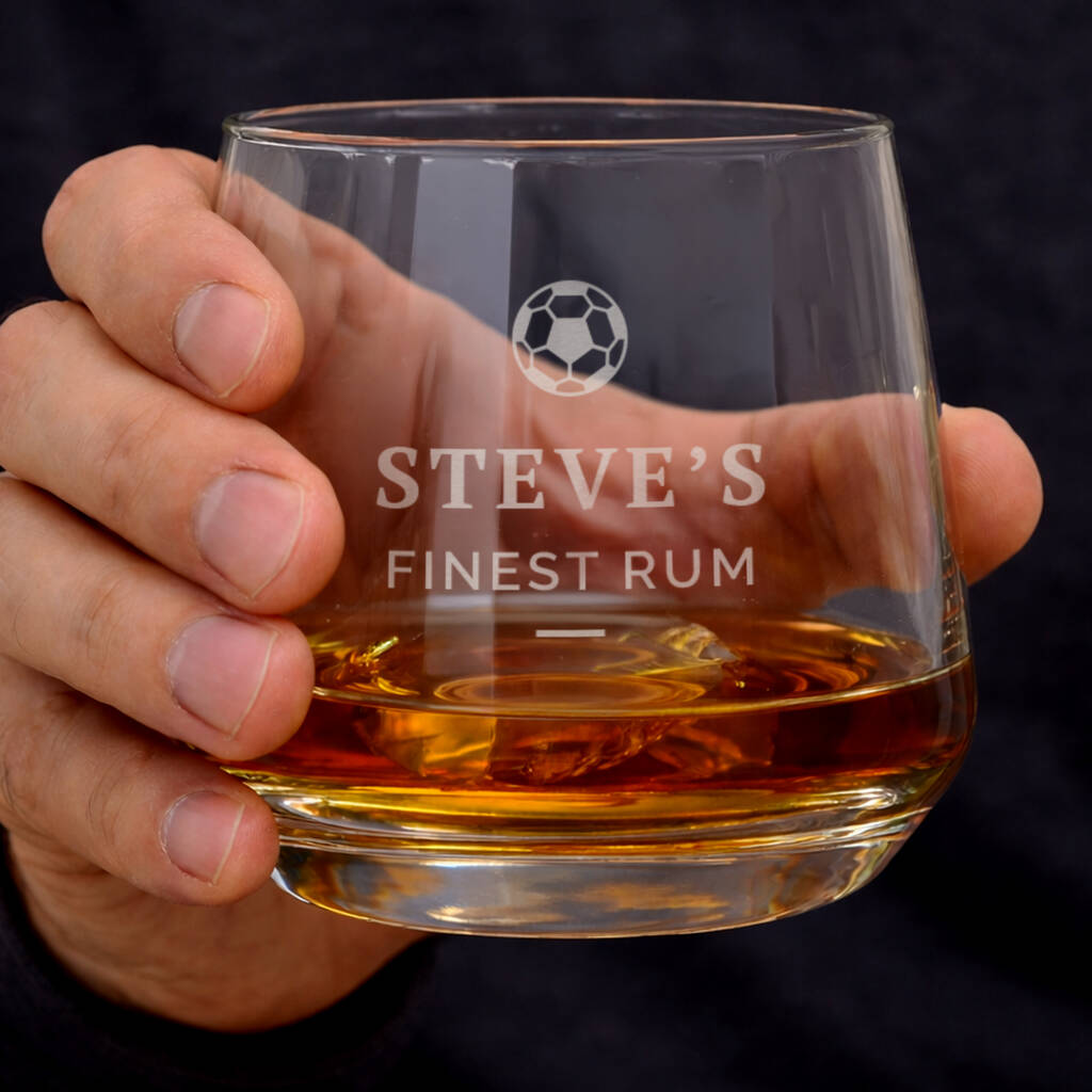 Football Gifts For Men Personalised Whisky Glass