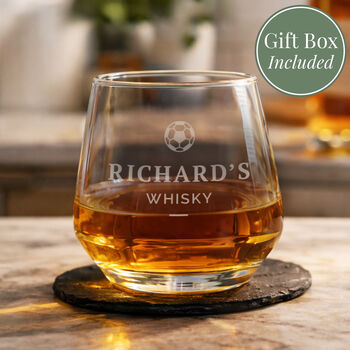 Football Gifts For Men Personalised Whisky Glass
