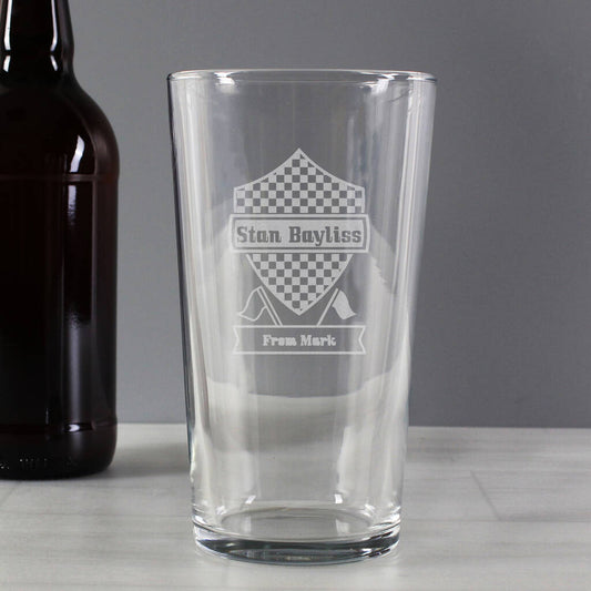 Formula One Gifts Personalised F1 Pint Glass For Him