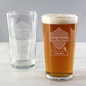 Formula One Gifts Personalised F1 Pint Glass For Him