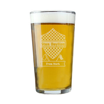 Formula One Gifts Personalised F1 Pint Glass For Him