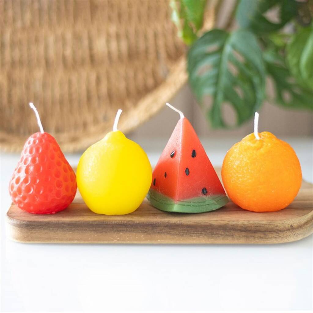 Fruit Shaped Candles Orange Lemon Strawberry Watermelon