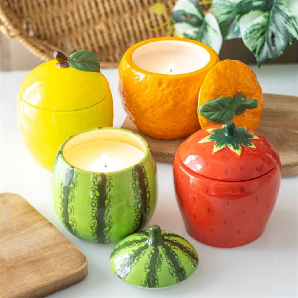 Fruit Shaped Scented Candle Jar Home Decor Gifts