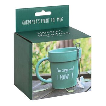 Funny Gifts For Him Plant Pot Mug With Shovel Spoon