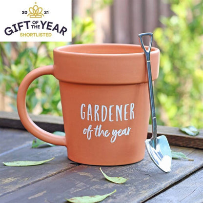 Gardener Of The Year Gift Pot Mug And Shovel Spoon