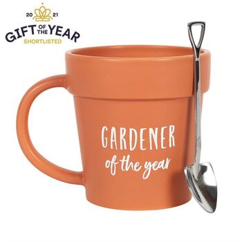 Gardener Of The Year Gift Pot Mug And Shovel Spoon