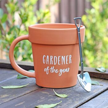 Gardener Of The Year Gift Pot Mug And Shovel Spoon