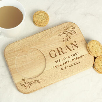 Gift For Women Personalised Floral Wooden Coaster Tray