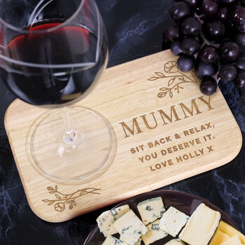 Gift For Women Personalised Floral Wooden Coaster Tray