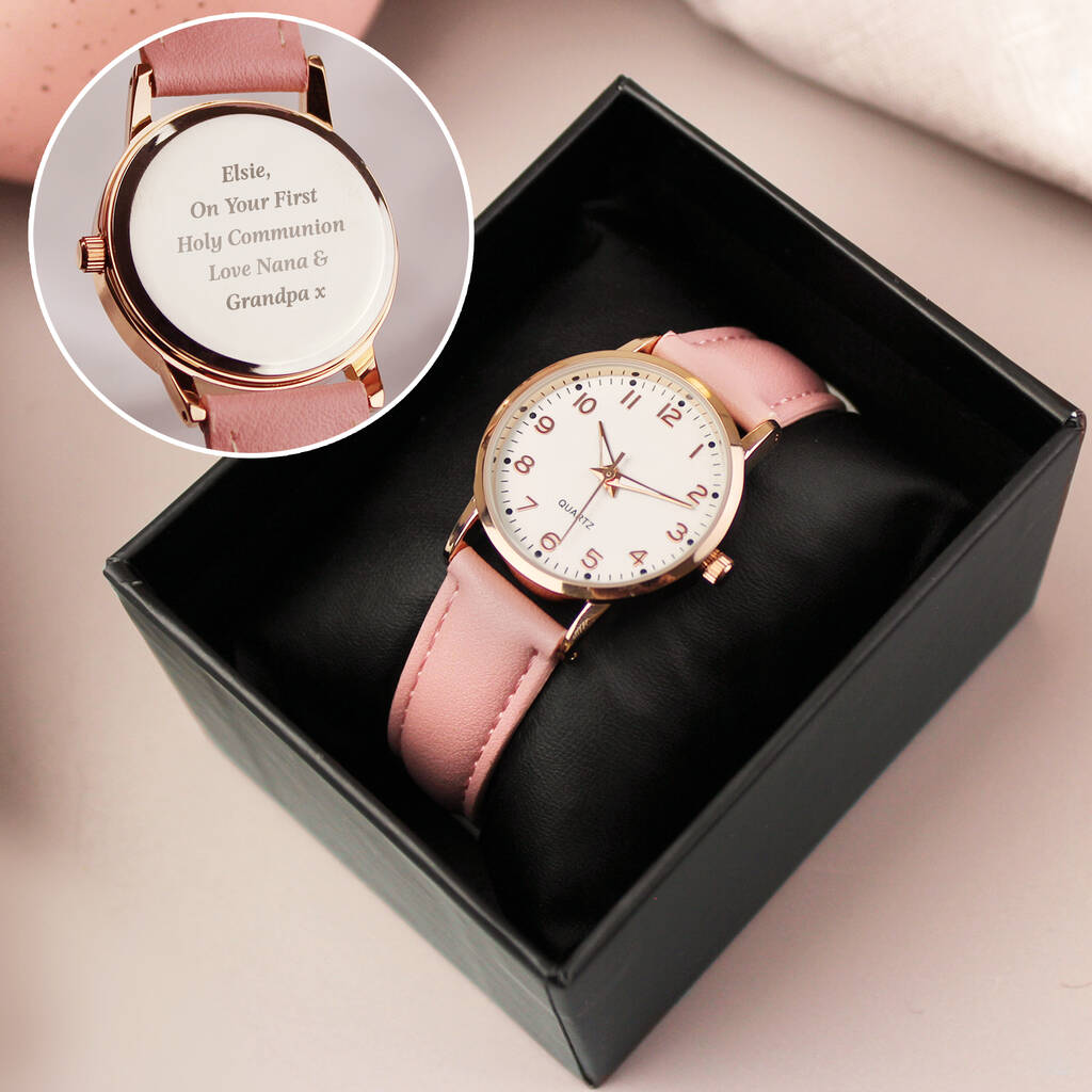 Gifts For Girls Personalised Pink Watch For Granddaughter