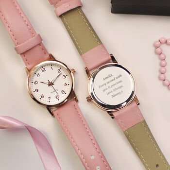 Gifts For Girls Personalised Pink Watch For Granddaughter