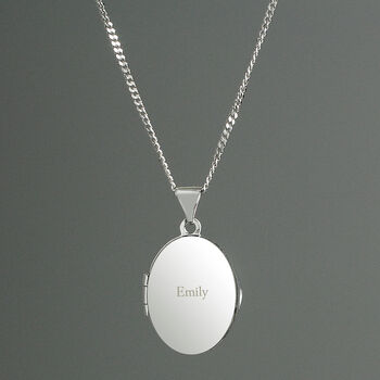 Gifts For Her Personalised Silver Photo Locket Necklace