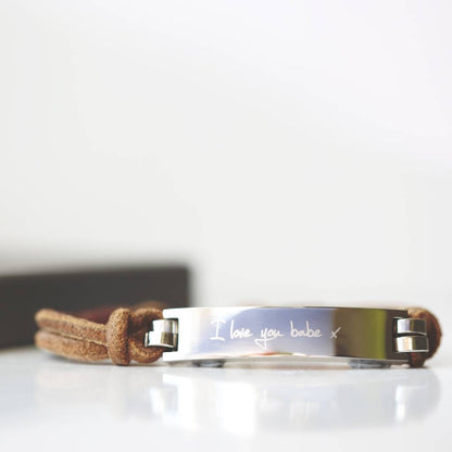 Gifts For Him Engraved Men Leather Bracelet