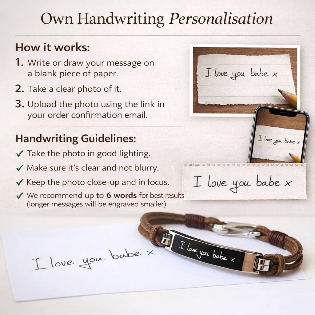 Gifts For Him Engraved Men Leather Bracelet