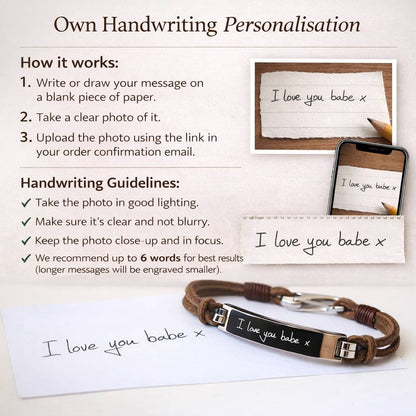 Gifts For Him Engraved Men Leather Bracelet