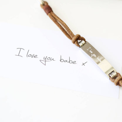 Gifts For Him Engraved Men Leather Bracelet