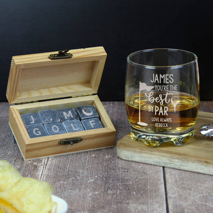 Gifts For Him Golf Themed Whisky Tumbler Set