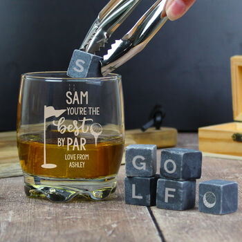 Gifts For Him Golf Themed Whisky Tumbler Set