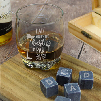 Gifts For Him Golf Themed Whisky Tumbler Set