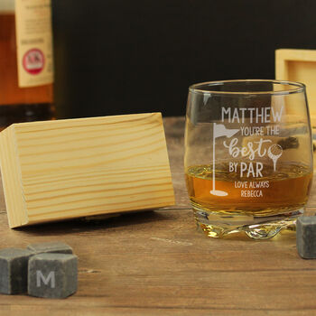 Gifts For Him Golf Themed Whisky Tumbler Set