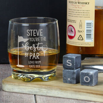 Gifts For Him Golf Themed Whisky Tumbler Set