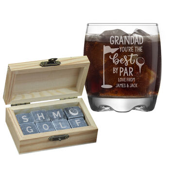 Gifts For Him Golf Themed Whisky Tumbler Set
