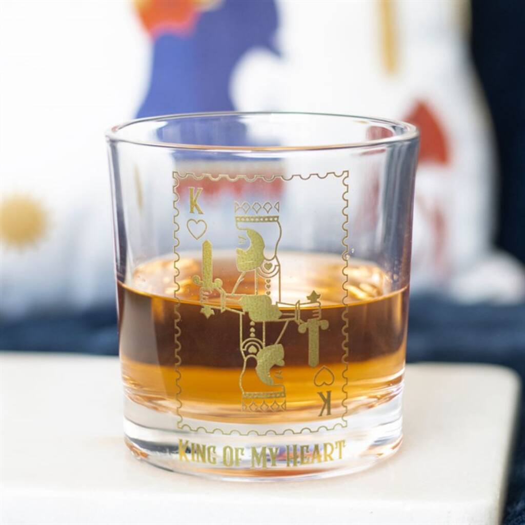 Gifts For Him King Of My Heart Whiskey Glass