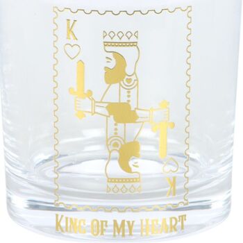 Gifts For Him King Of My Heart Whiskey Glass