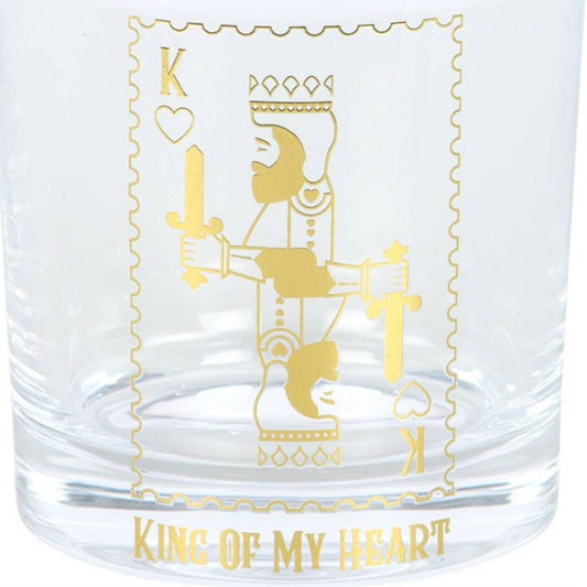 Gifts For Him King Of My Heart Whiskey Glass