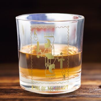 Gifts For Him King Of My Heart Whiskey Glass