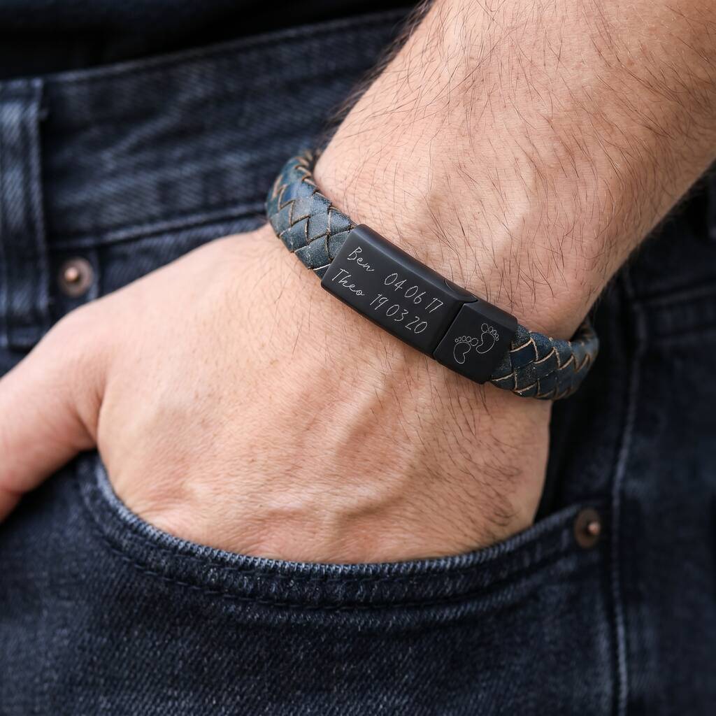 Gifts For Him Personalised Leather Bracelet
