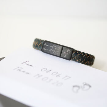 Gifts For Him Personalised Leather Bracelet