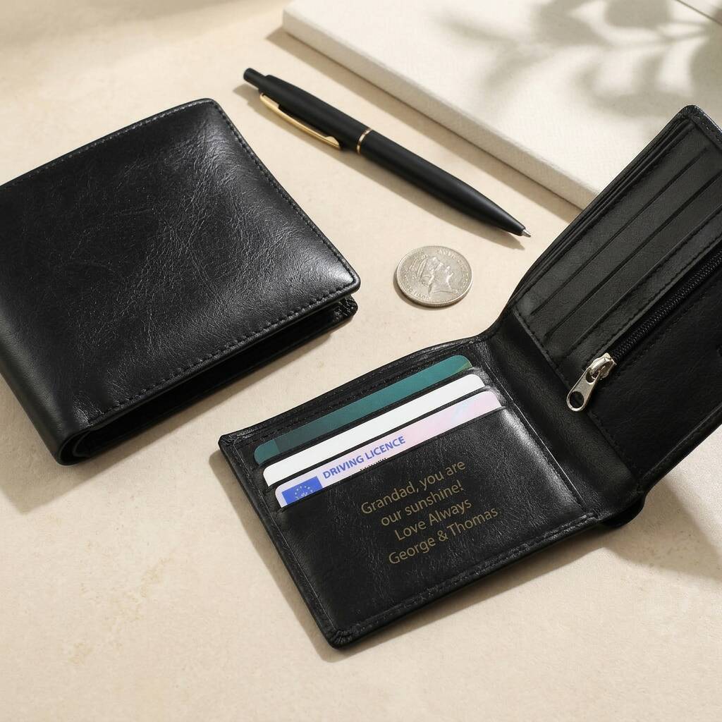 Gifts For Him Personalised Leather Wallet For Men