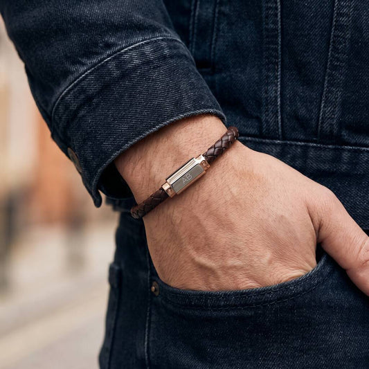 Gifts For Him Personalised Men Leather Bracelet