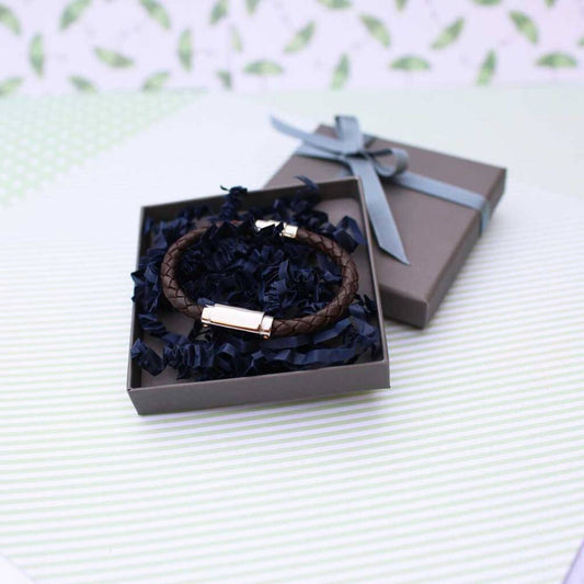 Gifts For Him Personalised Men Leather Bracelet