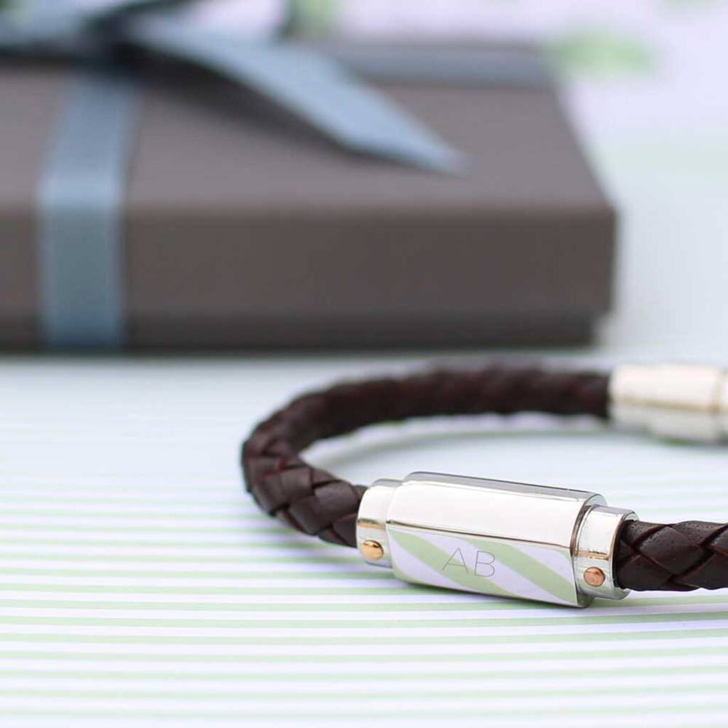 Gifts For Him Personalised Men Leather Bracelet