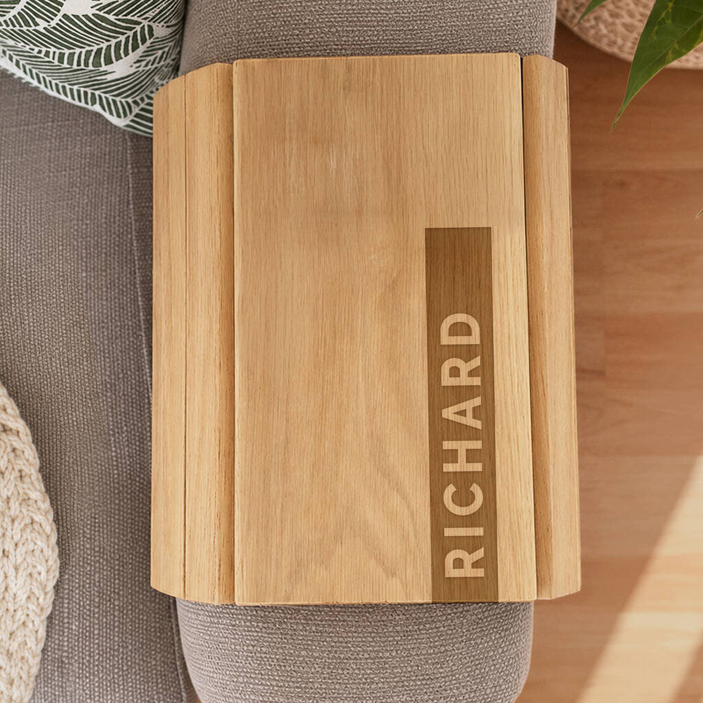 Gifts For Him Personalised Snacks Wooden Sofa Tray