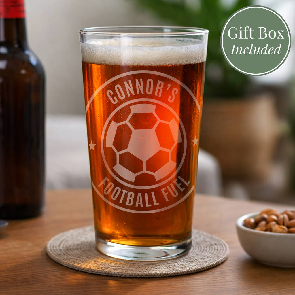 Gifts For Men Personalised Football Pint Glass