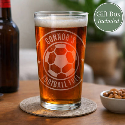 Gifts For Men Personalised Football Pint Glass