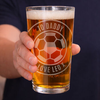 Gifts For Men Personalised Football Pint Glass
