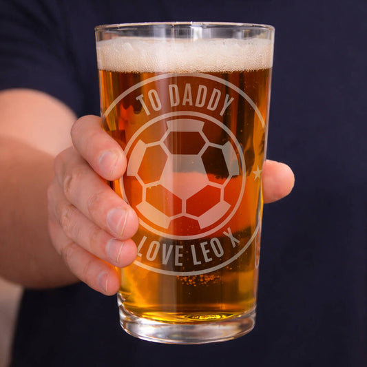 Gifts For Men Personalised Football Pint Glass