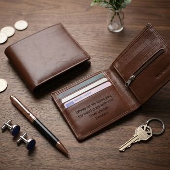 Gifts For Men Personalised Leather Wallet For Him