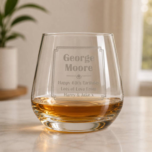 Gifts For Men Personalised Whisky Tumbler For Him