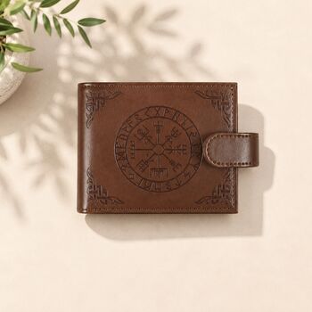 Gifts For Men Viking Brown Faux Leather Wallet For Him