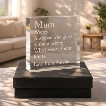 Personalised Definition Crystal Ornament Gift