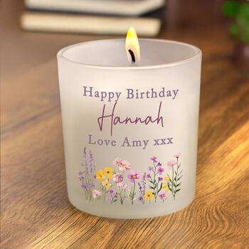 Gifts For Women Personalised Floral Candle