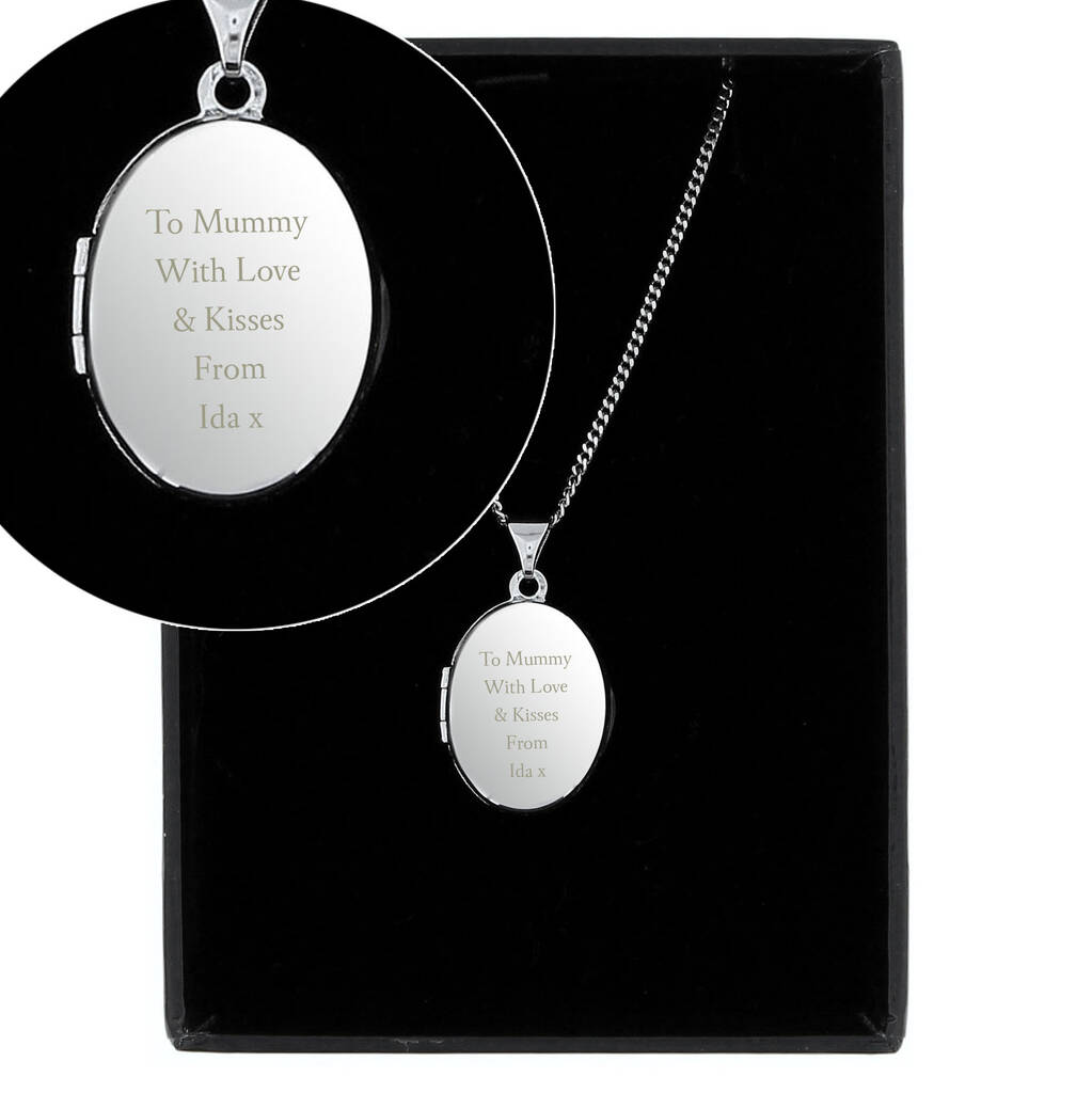 Gifts For Women Silver Oval Photo Locket Necklace