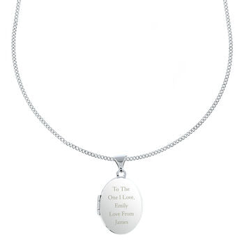 Gifts For Women Silver Oval Photo Locket Necklace