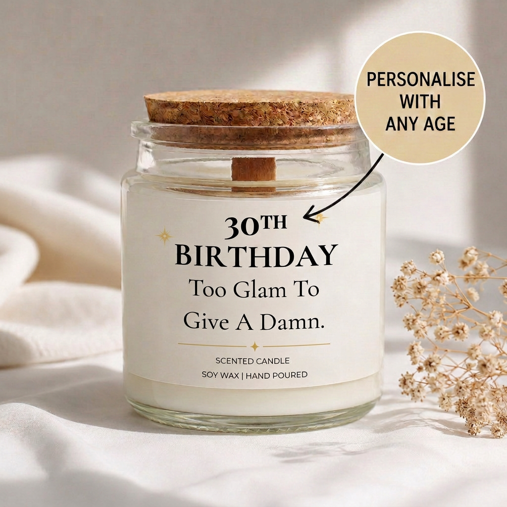 Personalised Birthday Candle - Too Glam To Give A Damn