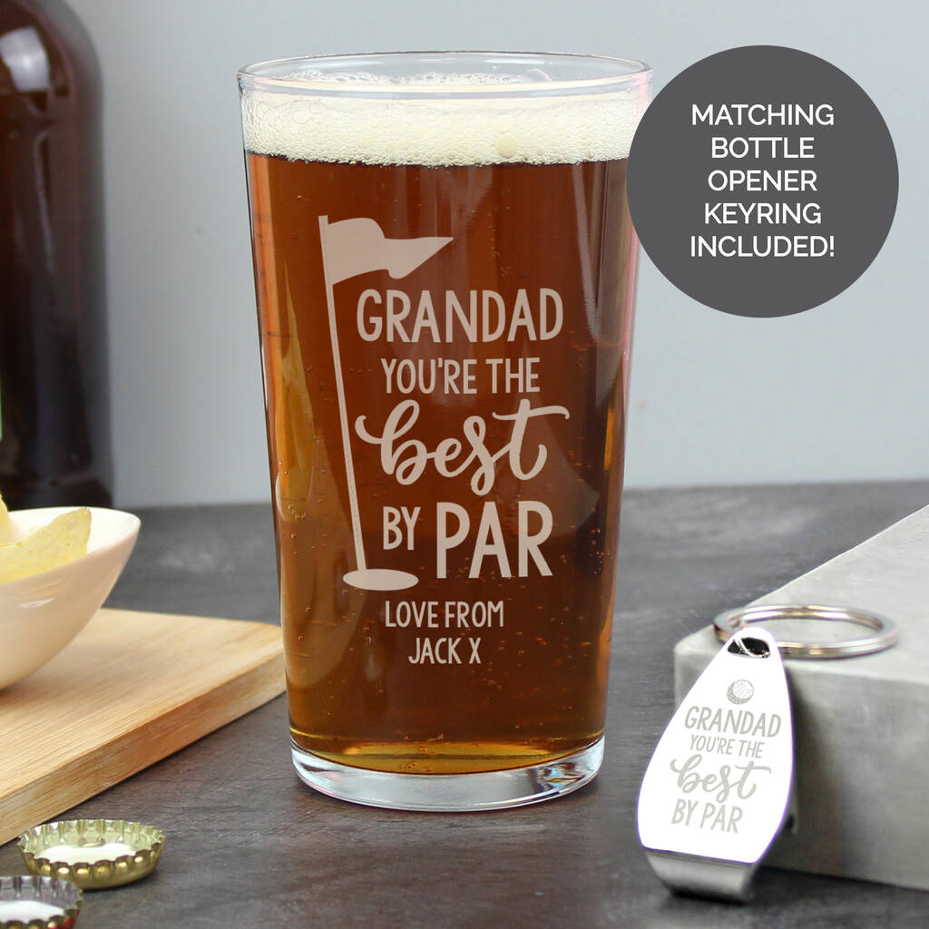 Golf Gifts Beer Glass And Bottle Opener For Him